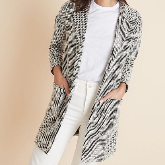 Marine Layer Jackets & Blazers - Marine Layer Birdseye Cardigan Coat Black/White